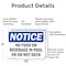Signmission No Food Or Beverages In Pool Or On Wet Deck, 10 in W x Rectangle, Aluminum OS-2PACK-NS-A-710-L-14566 - alternate 7